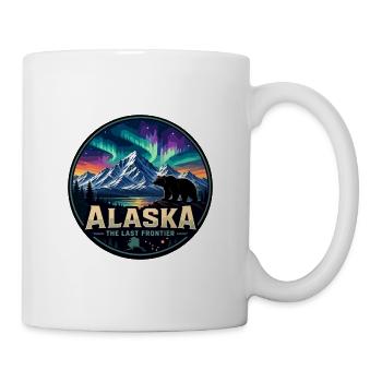 Alaska Last Frontier Retro Northern Lights Abzeichen - Tasse - Weiß - Rechts