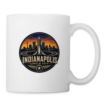 Indianapolis Circle City Vintage Denkmalabzeichen - Tasse - Weiß - Rechts
