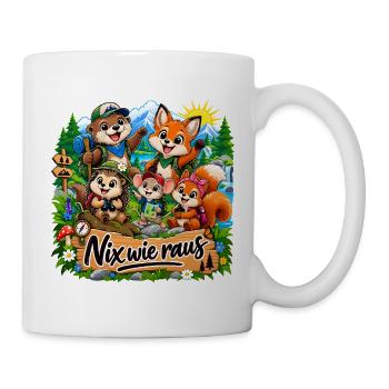 Raus in die Natur - Tasse - Weiß - Rechts