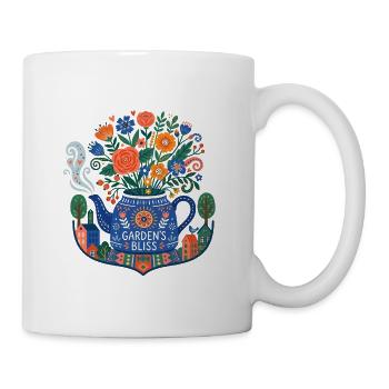 Floral Folk Krug – Gartens Glückseligkeit - Tasse - Weiß - Rechts