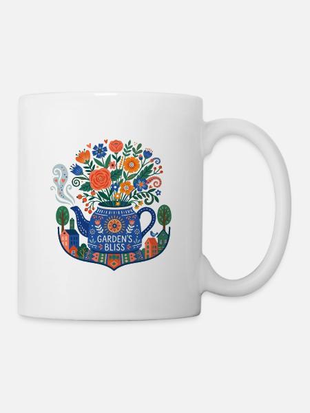Floral Folk Krug – Gartens Glückseligkeit - Tasse - Weiß