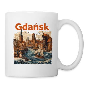 Gdańsk 1800: Historische Danzig Grafik - Tasse - Weiß - Rechts