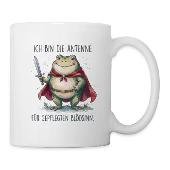 Antenne für gepflegten Blödsinn - Frosch Spruch - Tasse - Weiß - Rechts