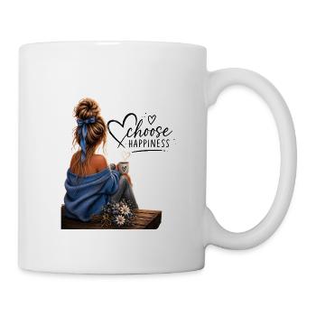 Choose Happiness: Cozy Blue Moment - Tasse - Weiß - Rechts