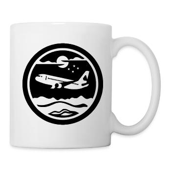Flugzeug Zeichnung - Tasse - Weiß - Rechts