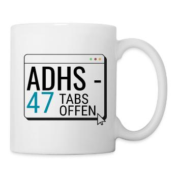 ADHS – 47 Tabs offen - Tasse - Weiß - Rechts