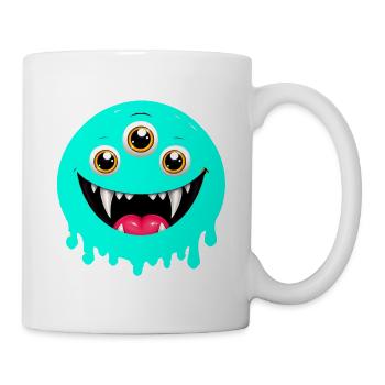 Dreiaugiges schmelzendes Monster - Tasse - Weiß - Rechts