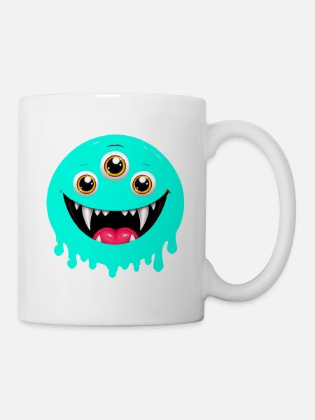 Dreiaugiges schmelzendes Monster - Tasse - Weiß