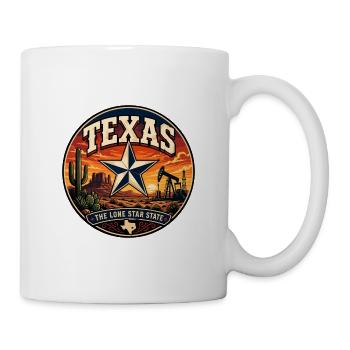 Texas Lone Star State Retro Wüstenölabzeichen - Tasse - Weiß - Rechts