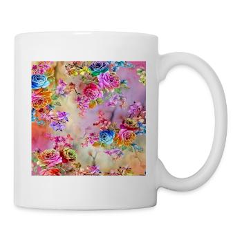 Regenbogenblüte-Kaskade - Tasse - Weiß - Rechts