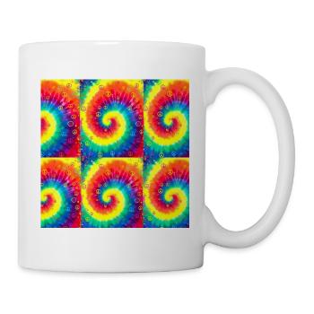 Psychedelischer Spiral-Batik-Frieden - Tasse - Weiß - Rechts