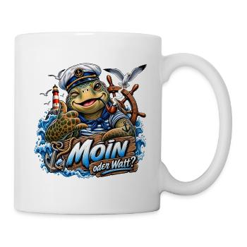 Kapitän Schildkröte Moin - Tasse - Weiß - Rechts