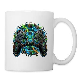 Neon Cyber Helm Muster - Tasse - Weiß - Rechts