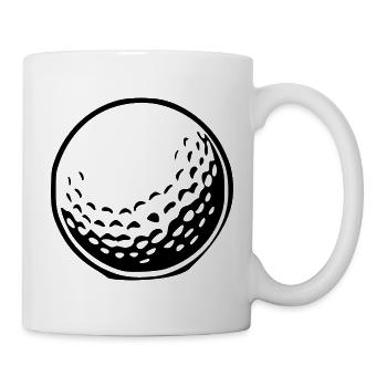 Golfball Geschenk Golfspieler - Tasse - Weiß - Rechts