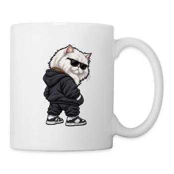 Gangster Perser Katze im Streetwear Look - Tasse - Weiß - Rechts