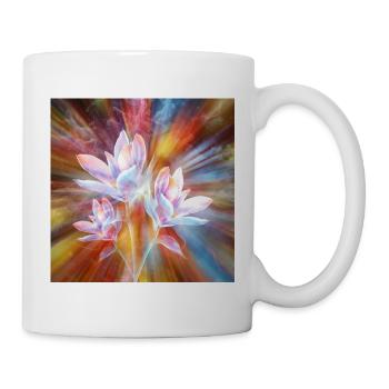Abstrakte Blumen moderne Kunst - Tasse - Weiß - Rechts