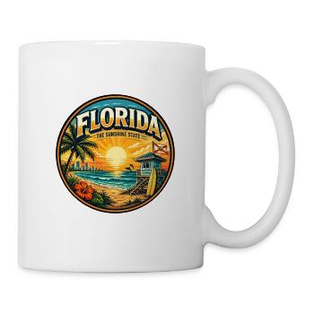 Florida Sunshine State Rettungsschwimmer Sunset Abzeichen - Tasse - Weiß - Rechts