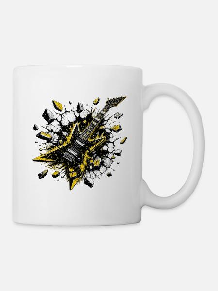 Explosive E-Gitarre – Thrash Metal Power Design - Tasse - Weiß
