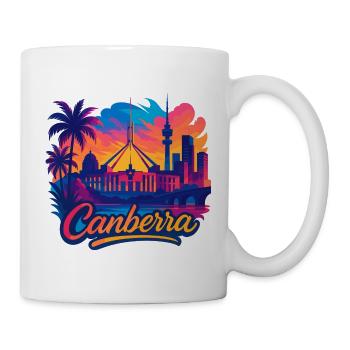 Canberra Skyline: Modern & Episch im Tropen-Stil - Tasse - Weiß - Rechts