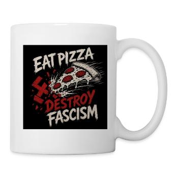 Pizza gegen Faschismus - Tasse - Weiß - Rechts