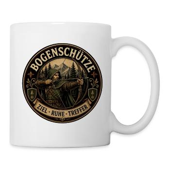 Bogenschütze – Ziel. Ruhe. Treffer. - Tasse - Weiß - Rechts