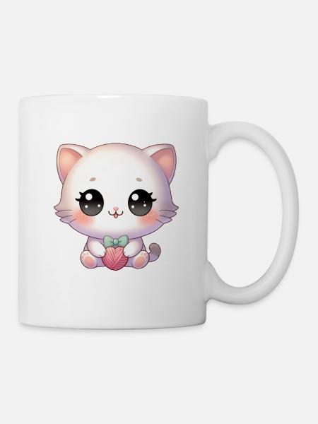 Kawaii Chibi Katze - Tasse - Weiß
