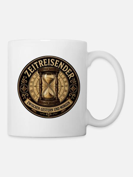 Zeitreisender – Zwischen Gestern und Morgen - Tasse - Weiß