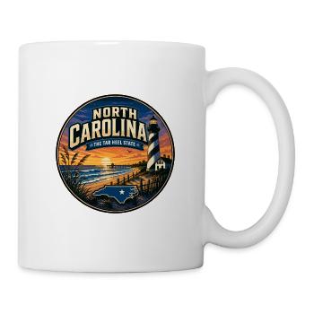 North Carolina Tar Heel State Leuchtturmabzeichen - Tasse - Weiß - Rechts