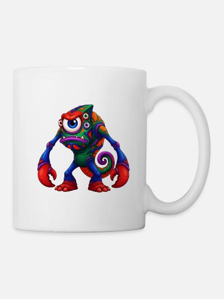 Lebendiges Einäugiges Monster - Tasse - Weiß