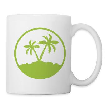 Palmeninsel im Limettengrün - Tasse - Weiß - Rechts