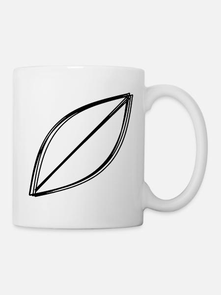 Blatt handgezeichnet - Tasse - Weiß