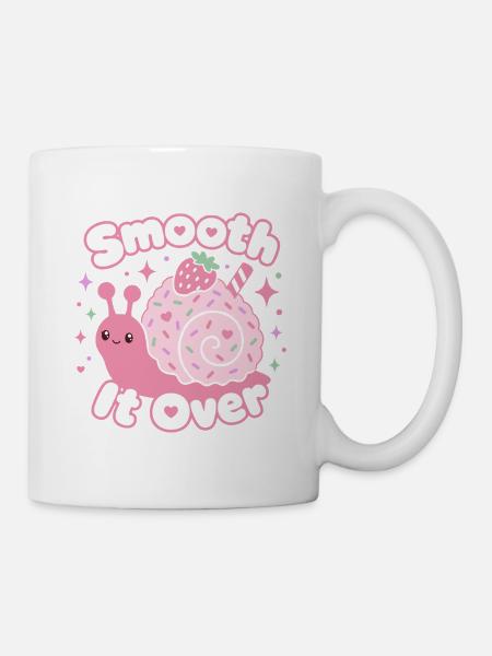 Glätten Sie es über Kawaii-Dessertschnecke - Tasse - Weiß