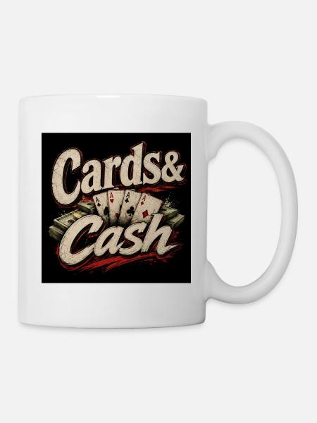 Karten & Bargeld Retro - Tasse - Weiß