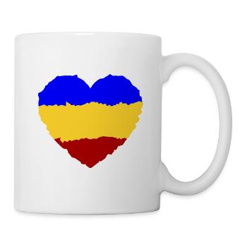 Herz aus Rumänienflagge - Tasse - Weiß - Rechts
