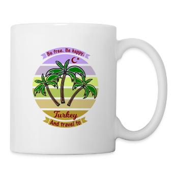 Palmeninsel Be Free Türkei Reise - Tasse - Weiß - Rechts