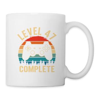 47. Geburtstag Level 47 Complete 47 Jahre Gamer - Tasse - Weiß - Rechts