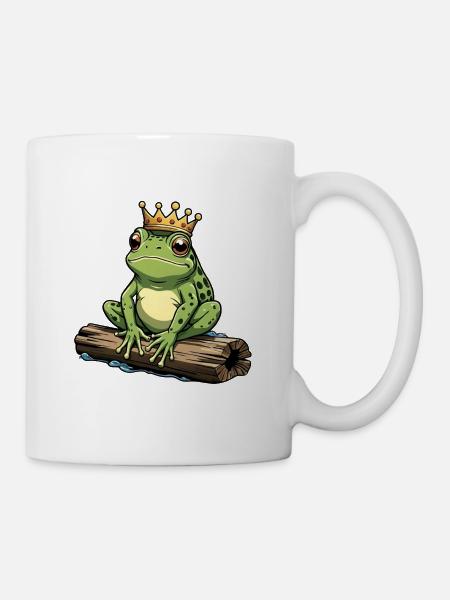 Froschkönig mit Krone - Tasse - Weiß