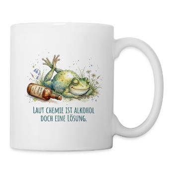 Laut Chemie Ist Alkohol Eine Lösung Frosch - Tasse - Weiß - Rechts