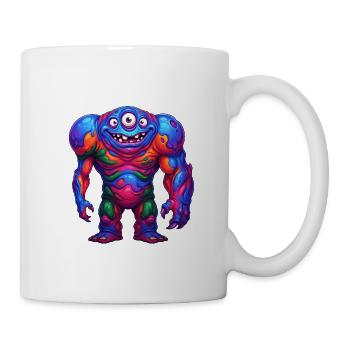 Lebendiges Regenbogenmonster - Tasse - Weiß - Rechts