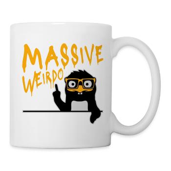Massive weirdo Komischer Weirdo Pinguin Nerd Geek - Tasse - Weiß - Rechts