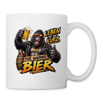 Bier-Gorilla - Tasse - Weiß - Rechts