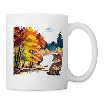 Herbstwald Fuchs  - Tasse - Weiß - Rechts