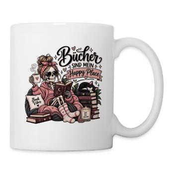 Bücher sind mein Happy Place – Gemütliche Lesezeit - Tasse - Weiß - Rechts
