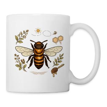 Biene im Kräuterzauber - Tasse - Weiß - Rechts