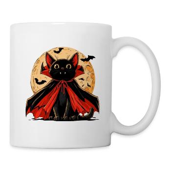 Vampir-Katze: Das niedliche Grauen der Nacht - Tasse - Weiß - Rechts