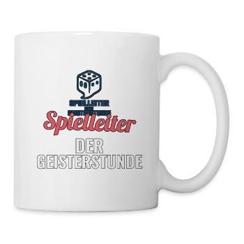 Spielleiter der Geisterstunde – Halloween Shirt - Tasse - Weiß - Rechts