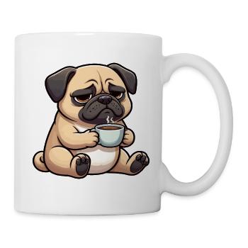 Mops Möpse Mopsbesitzer Mopsliebhaber Mopshalter - Tasse - Weiß - Rechts