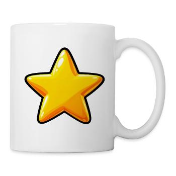 Glänzender goldener Comic Stern - Tasse - Weiß - Rechts