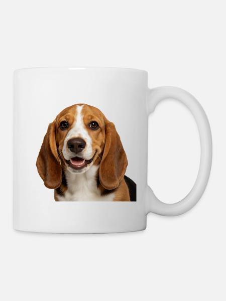 Glücklicher Basset-Hund - Tasse - Weiß