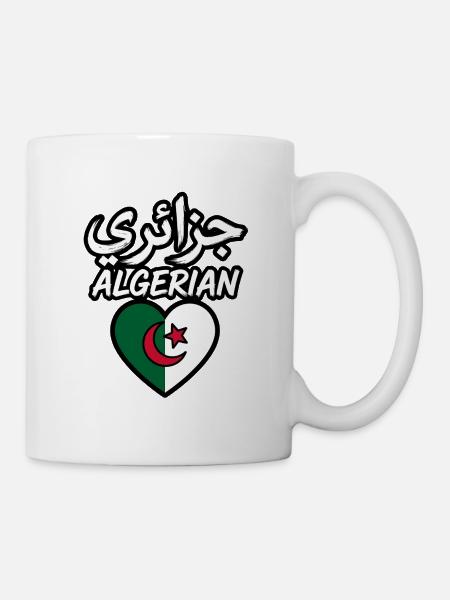 Design der algerischen Herzflagge - Tasse - Weiß